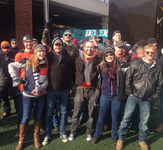 Crowd of about 20 veterans at the Illinois-Iowa football game